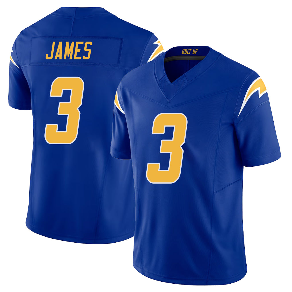 Los Angeles C #3 James Player Football V Neck Short Sleeve Royal Jersey Derwin For Men Youth Women Gift