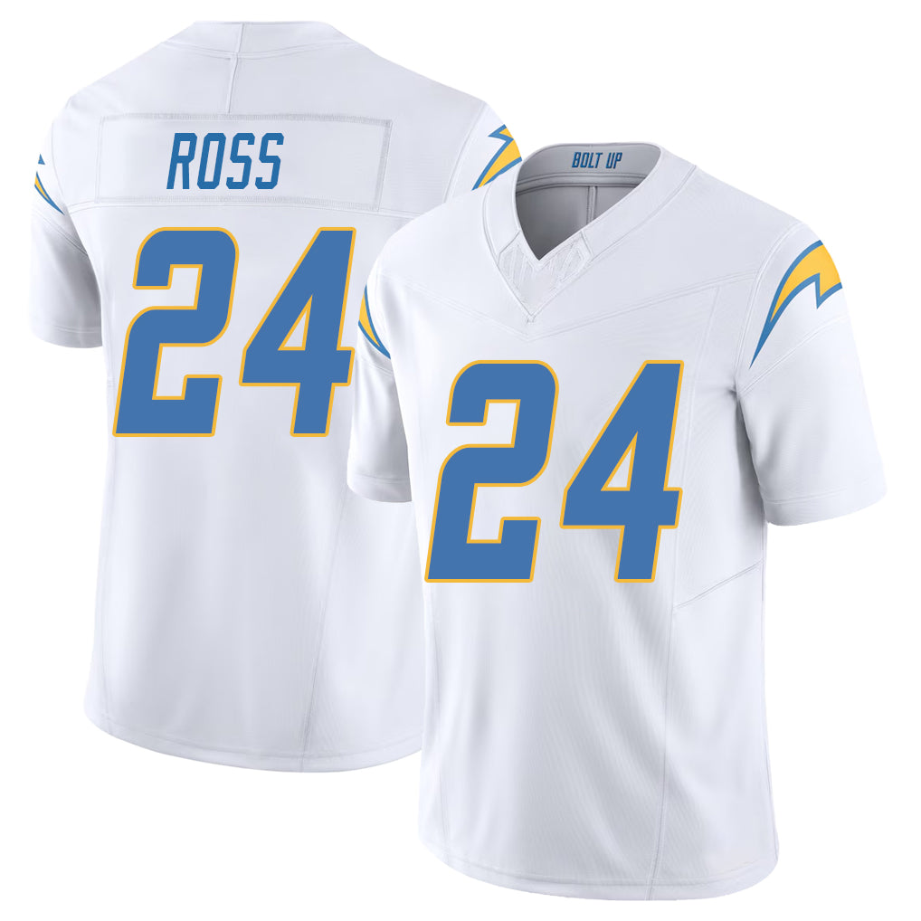 Los Angeles C #24 Ross Player Football V Neck Short Sleeve White Jersey Devonte For Men Youth Women Gift