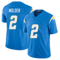 Los Angeles C #2 Molden Player Football V Neck Short Sleeve Blue Jersey Elijah For Men Youth Women Gift