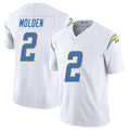 Los Angeles C #2 Molden Player Football V Neck Short Sleeve White Jersey Elijah For Men Youth Women Gift