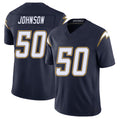 Los Angeles C #50 Johnson Player Football V Neck Short Sleeve Navy Jersey Emany For Men Youth Women Gift
