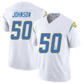 Los Angeles C #50 Johnson Player Football V Neck Short Sleeve White Jersey Emany For Men Youth Women Gift