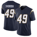 Los Angeles C #49 Svoboda Player Football V Neck Short Sleeve Navy Jersey Evan For Men Youth Women Gift