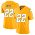 Los Angeles C #22 Smith Player Football V Neck Short Sleeve Gold Jersey Genesis For Men Youth Women Gift