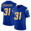 Los Angeles C #31 Desrosiers Player Football V Neck Short Sleeve Royal Jersey Gregory For Men Youth Women Gift