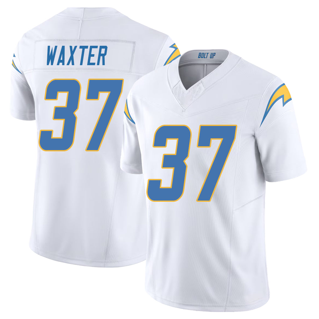 Los Angeles C #37 Waxter Player Football V Neck Short Sleeve White Jersey Isas For Men Youth Women Gift