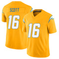 Los Angeles C #16 Scott Player Football V Neck Short Sleeve Gold Jersey J.K. For Men Youth Women Gift