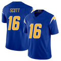 Los Angeles C #16 Scott Player Football V Neck Short Sleeve Royal Jersey J.K. For Men Youth Women Gift