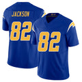 Los Angeles C #82 Jackson Player Football V Neck Short Sleeve Royal Jersey JaQuae For Men Youth Women Gift