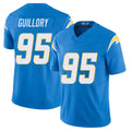 Los Angeles C #95 Guillory Player Football V Neck Short Sleeve Blue Jersey Jacobian For Men Youth Women Gift
