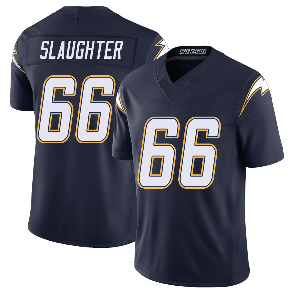 Los Angeles C #66 Slaughter Player Football V Neck Short Sleeve Navy Jersey Jake For Men Youth Women Gift