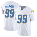 Los Angeles C #99 Caldwell Player Football V Neck Short Sleeve White Jersey Jamaree For Men Youth Women Gift
