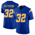 Los Angeles C #32 Patterson Player Football V Neck Short Sleeve Royal Jersey Jaret For Men Youth Women Gift