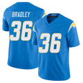 Los Angeles C #36 Bradley Player Football V Neck Short Sleeve Blue Jersey Jerand For Men Youth Women Gift