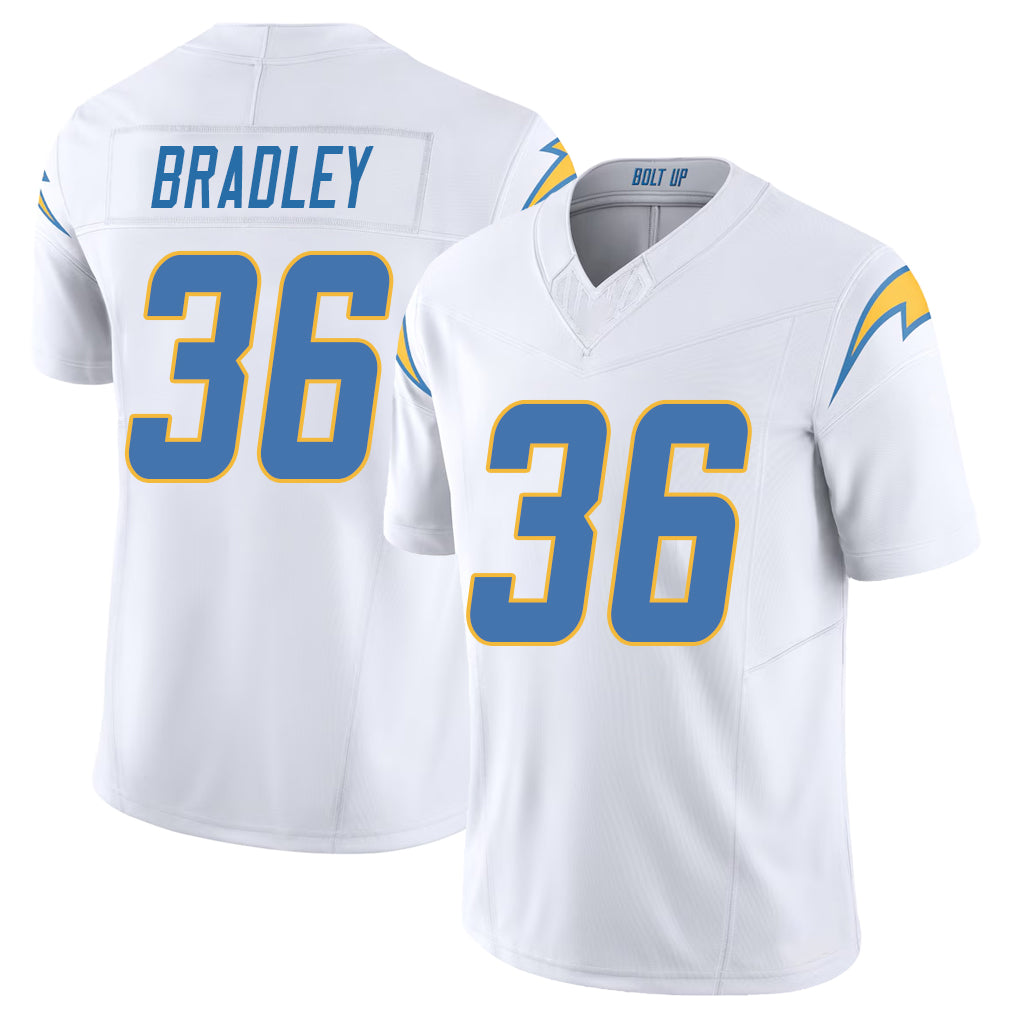 Los Angeles C #36 Bradley Player Football V Neck Short Sleeve White Jersey Jerand For Men Youth Women Gift