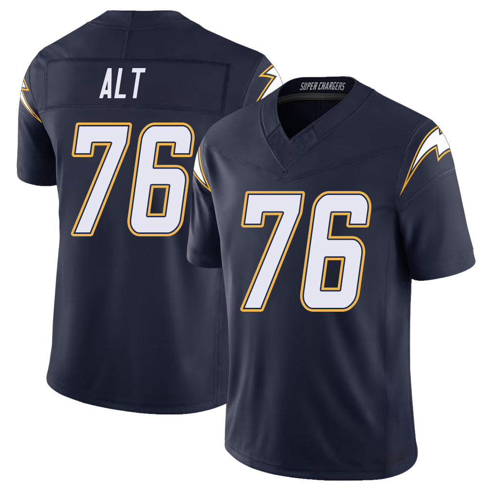 Los Angeles C #76 Alt Player Football V Neck Short Sleeve Navy Jersey Joe For Men Youth Women Gift