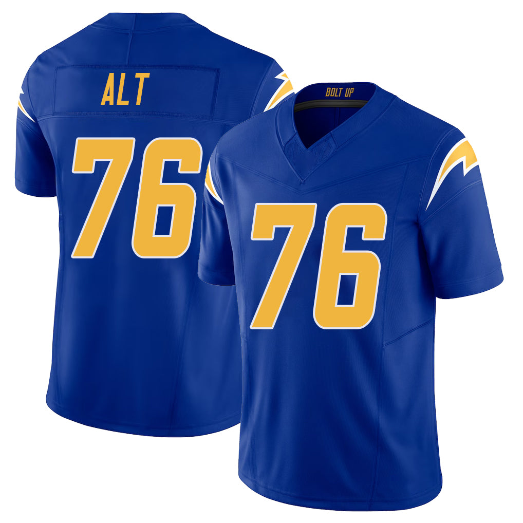 Los Angeles C #76 Alt Player Football V Neck Short Sleeve Royal Jersey Joe For Men Youth Women Gift
