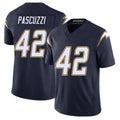 Los Angeles C #42 Pascuzzi Player Football V Neck Short Sleeve Navy Jersey Johnny For Men Youth Women Gift