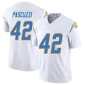 Los Angeles C #42 Pascuzzi Player Football V Neck Short Sleeve White Jersey Johnny For Men Youth Women Gift