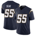 Los Angeles C #55 Seau Player Football V Neck Short Sleeve Navy Jersey Junior For Men Youth Women Gift