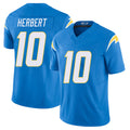Los Angeles C #10 Herbert Player Football V Neck Short Sleeve Blue Jersey Justin For Men Youth Women Gift