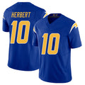 Los Angeles C #10 Herbert Player Football V Neck Short Sleeve Royal Jersey Justin For Men Youth Women Gift