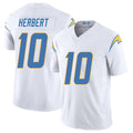 Los Angeles C #10 Herbert Player Football V Neck Short Sleeve White Jersey Justin For Men Youth Women Gift