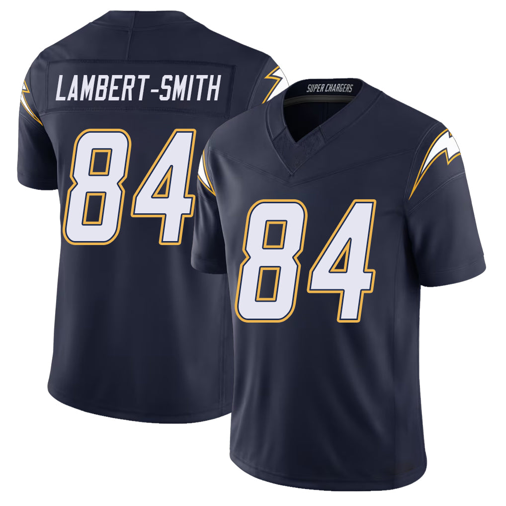 Los Angeles C #84 Lambert-Smith Player Football V Neck Short Sleeve Navy Jersey KeAndre For Men Youth Women Gift