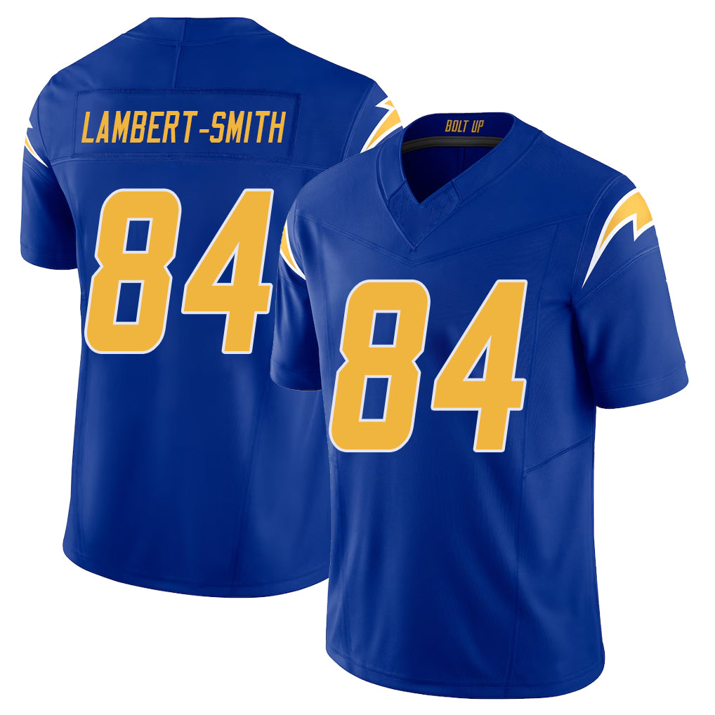 Los Angeles C #84 Lambert-Smith Player Football V Neck Short Sleeve Royal Jersey KeAndre For Men Youth Women Gift