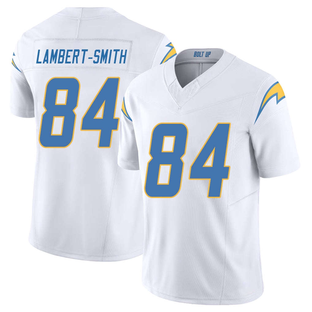Los Angeles C #84 Lambert-Smith Player Football V Neck Short Sleeve White Jersey KeAndre For Men Youth Women Gift