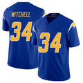 Los Angeles C #34 Mitchell Player Football V Neck Short Sleeve Royal Jersey Keaton For Men Youth Women Gift