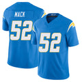 Los Angeles C #52 Mack Player Football V Neck Short Sleeve Blue Jersey Khalil For Men Youth Women Gift