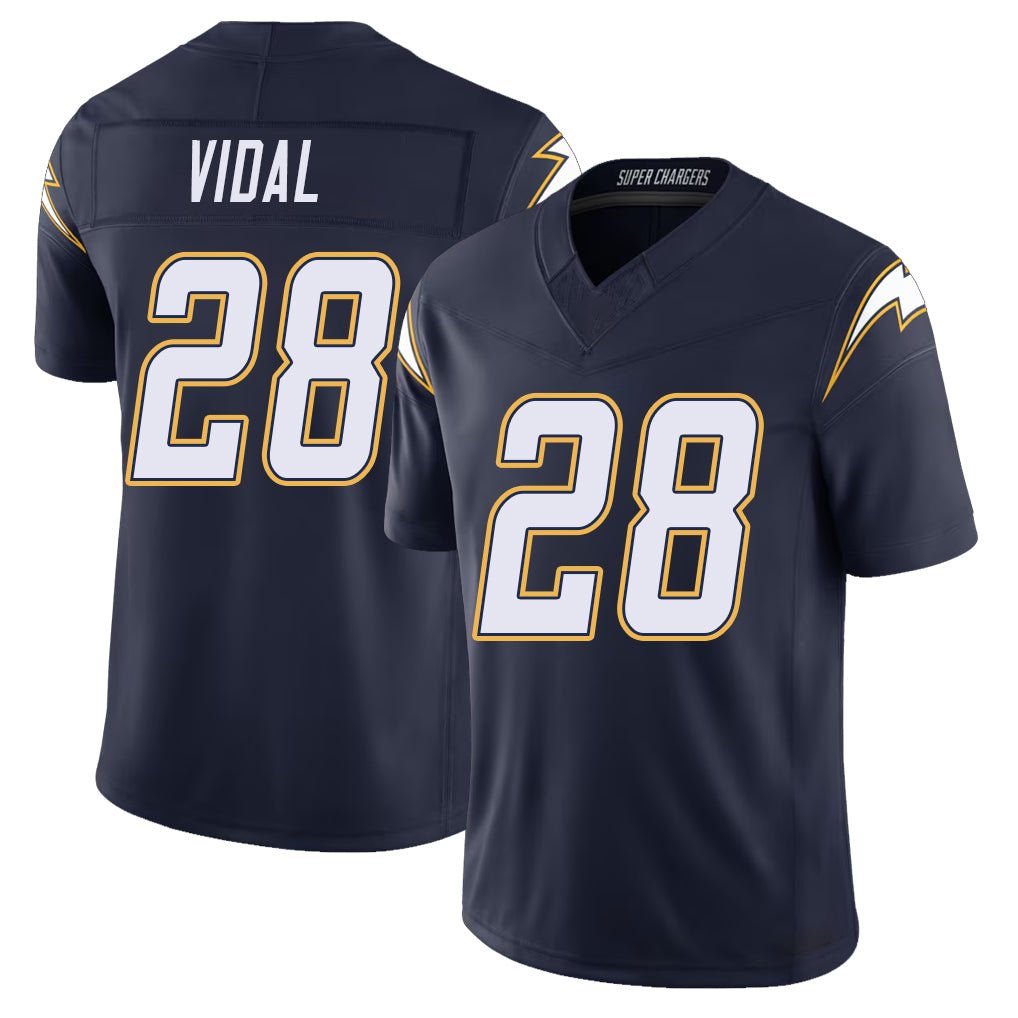 Los Angeles C #28 Vidal Player Football V Neck Short Sleeve Navy Jersey Kimani For Men Youth Women Gift