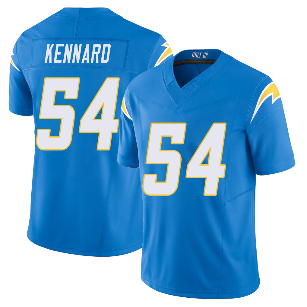 Los Angeles C #54 Kennard Player Football V Neck Short Sleeve Blue Jersey Kyle For Men Youth Women Gift