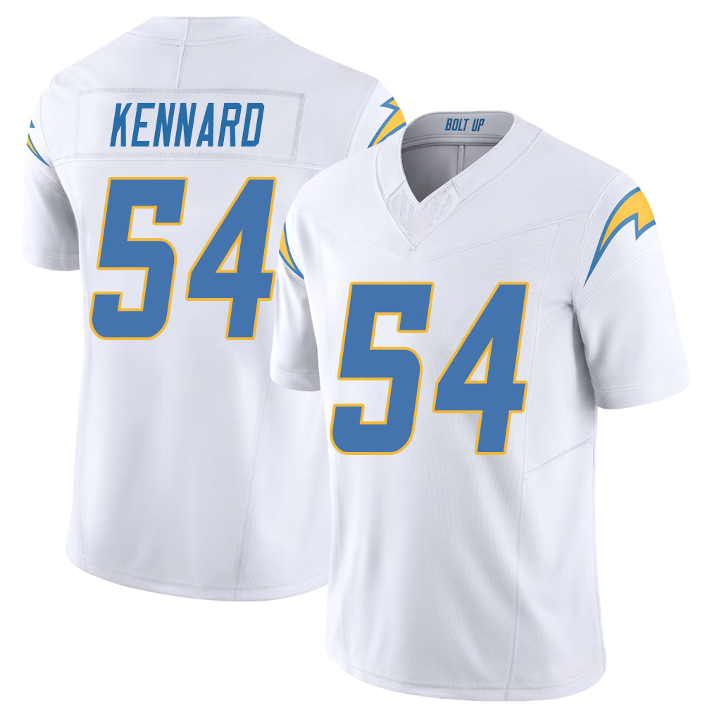 Los Angeles C #54 Kennard Player Football V Neck Short Sleeve White Jersey Kyle For Men Youth Women Gift