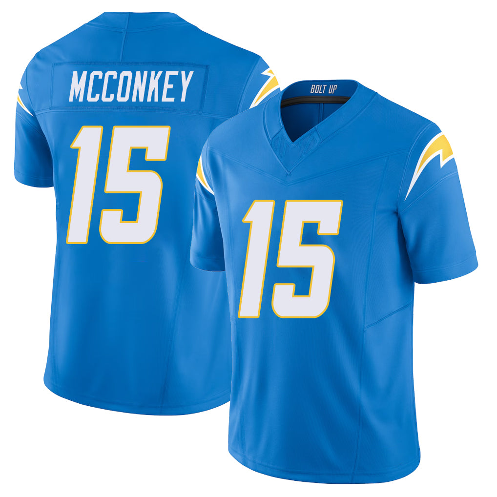 Los Angeles C #15 McConkey Player Football V Neck Short Sleeve Blue Jersey Ladd For Men Youth Women Gift