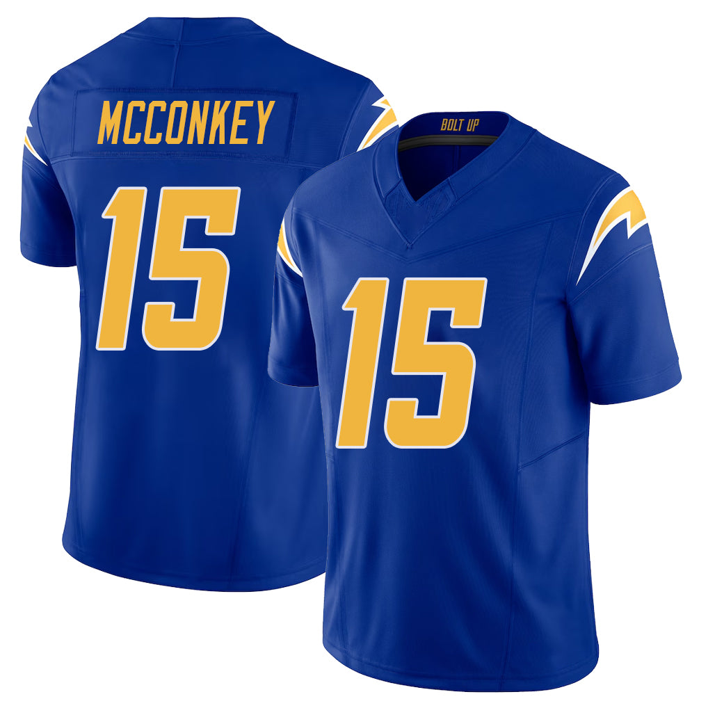 Los Angeles C #15 McConkey Player Football V Neck Short Sleeve Royal Jersey Ladd For Men Youth Women Gift