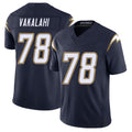 Los Angeles C #78 Vakalahi Player Football V Neck Short Sleeve Navy Jersey Laekin For Men Youth Women Gift