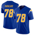 Los Angeles C #78 Vakalahi Player Football V Neck Short Sleeve Royal Jersey Laekin For Men Youth Women Gift