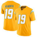 Los Angeles C #19 Alworth Player Football V Neck Short Sleeve Gold Jersey Lance For Men Youth Women Gift