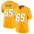 Los Angeles C #65 Taylor Player Football V Neck Short Sleeve Gold Jersey Logan For Men Youth Women Gift