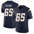 Los Angeles C #65 Taylor Player Football V Neck Short Sleeve Navy Jersey Logan For Men Youth Women Gift