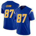Los Angeles C #87 Grimm Player Football V Neck Short Sleeve Royal Jersey Luke For Men Youth Women Gift