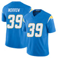 Los Angeles C #39 Morrow Player Football V Neck Short Sleeve Blue Jersey Mante For Men Youth Women Gift
