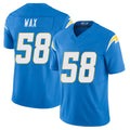 Los Angeles C #58 Wax Player Football V Neck Short Sleeve Blue Jersey Marlowe For Men Youth Women Gift