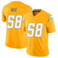 Los Angeles C #58 Wax Player Football V Neck Short Sleeve Gold Jersey Marlowe For Men Youth Women Gift