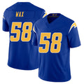 Los Angeles C #58 Wax Player Football V Neck Short Sleeve Royal Jersey Marlowe For Men Youth Women Gift