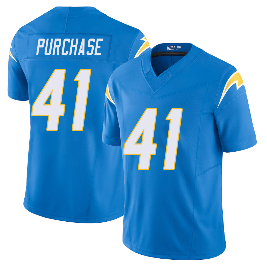 Los Angeles C #41 Purchase Player Football V Neck Short Sleeve Blue Jersey Myles For Men Youth Women Gift