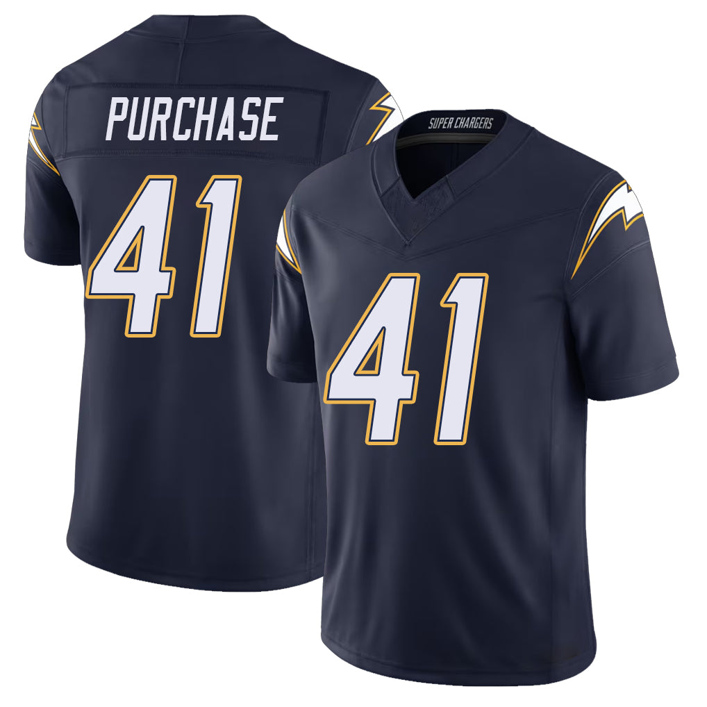 Los Angeles C #41 Purchase Player Football V Neck Short Sleeve Navy Jersey Myles For Men Youth Women Gift