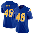 Los Angeles C #46 Reed Player Football V Neck Short Sleeve Royal Jersey Nikko For Men Youth Women Gift